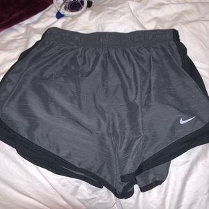 Dark grey and black nike shorts
